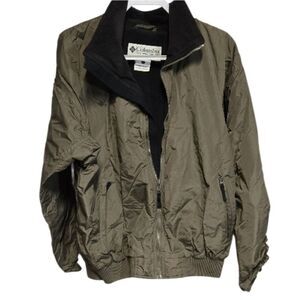 Men’s Columbia Falmouth Bomber Parka Jacket | Brown Fleece-Lined Heavy Coat (L)